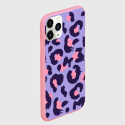 Чехол для iPhone 11 Pro Max матовый Модный фиолетовый леопард - фото 2