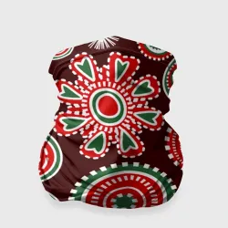 Бандана-труба 3D Новогодний принт красный