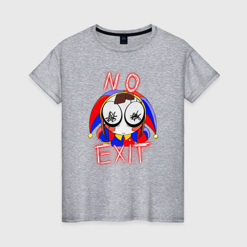 Женская футболка хлопок с принтом No exit Pomni, вид спереди #2