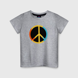 Детская футболка хлопок Хиппи знак разноцветный пацифик