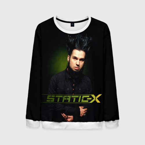 Мужской свитшот 3D Static - X, цвет белый