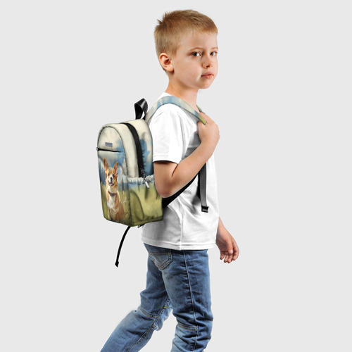 Детский рюкзак 3D Корги на природе  - фото 2