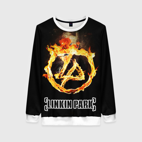 Женский свитшот 3D Linkin Park - fire logo, цвет 3D печать