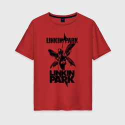 Женская футболка хлопок Oversize LP - hybrid theory