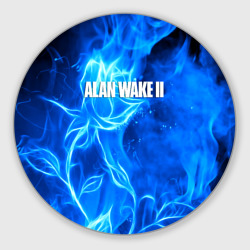 Круглый коврик для мышки Alan Wake 2 flame 