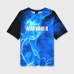 Женская футболка oversize 3D Alan Wake 2 flame 