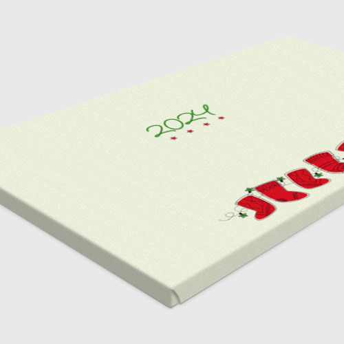 Холст прямоугольный Рождественские носки 2024, цвет 3D печать - фото 4