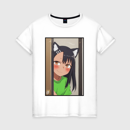 Женская футболка из хлопка с принтом Miss Nagatoro smile, вид спереди №1