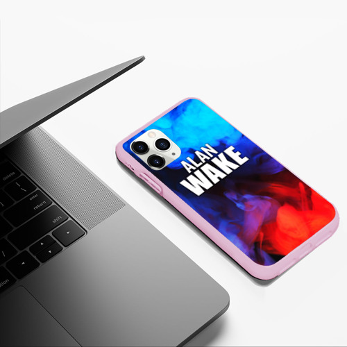 Чехол для iPhone 11 Pro Max матовый Alan Wake неоновый дым, цвет розовый - фото 5