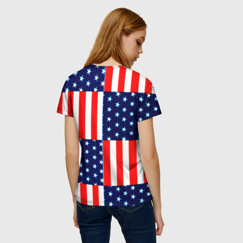 Женская футболка 3D NASA space logo - USA flag , цвет 3D печать - фото 4