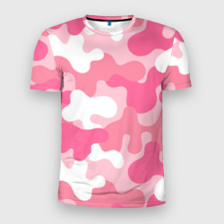Мужская футболка 3D Slim Камуфляж розовый