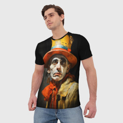 Мужская футболка 3D Старый грустный клоун - фото 2