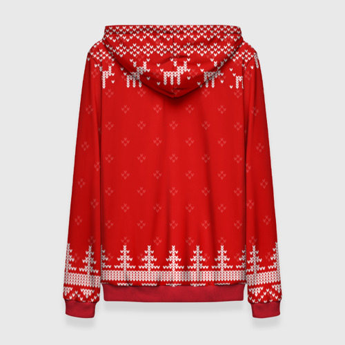 Женская толстовка 3D с принтом Новогодняя Татьяна: свитер с оленями, вид сзади #1