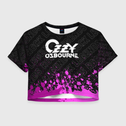 Женская футболка Crop-top 3D Ozzy Osbourne rock legends посередине