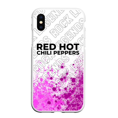 Чехол для iPhone XS Max матовый Red Hot Chili Peppers rock legends посередине