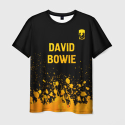 Мужская футболка 3D David Bowie - gold gradient посередине