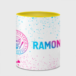 Кружка с полной запечаткой Ramones neon gradient style по-горизонтали - фото 2