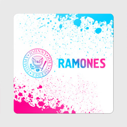 Магнит виниловый Квадрат Ramones neon gradient style по-горизонтали