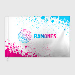 Флаг 3D Ramones neon gradient style по-горизонтали