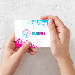 Поздравительная открытка Ramones neon gradient style по-горизонтали - фото 2