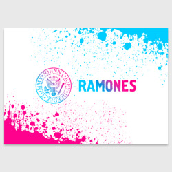 Поздравительная открытка Ramones neon gradient style по-горизонтали