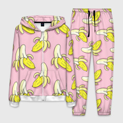 Мужской костюм 3D Бананы на розовом фоне