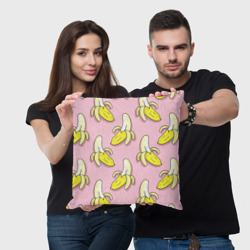 Подушка 3D Бананы на розовом фоне - фото 2