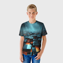 Детская футболка 3D Объемный путь из плит - фото 2