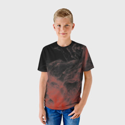 Детская футболка 3D Красный дым на чёрном - фото 2