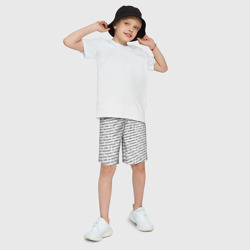 Детские спортивные шорты 3D Никаких брендов черный на белом - фото 2