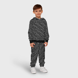 Детский костюм с толстовкой 3D Никаких брендов белый на черном - фото 2