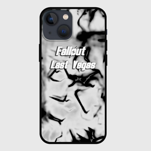Чехол для iPhone 13 mini с принтом Fallout краски черные, вид спереди #2