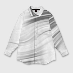 Женская рубашка oversize 3D Бело-серый абстрактный узор дымчатый