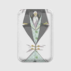 Картхолдер Magsafe магнитный Белый мультяшный фрак с шейным платком