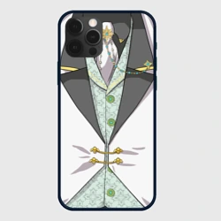 Чехол для iPhone 12 Pro Белый мультяшный фрак с шейным платком