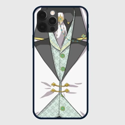 Чехол для iPhone 12 Pro Max Белый мультяшный фрак с шейным платком