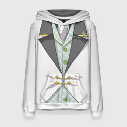 Женская толстовка 3D Белый мультяшный фрак с шейным платком