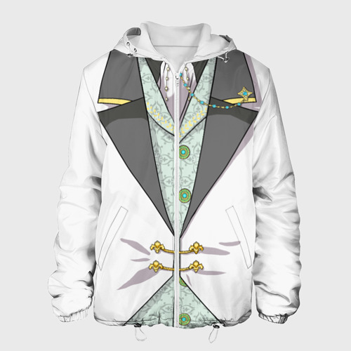 Мужская куртка 3D Белый мультяшный фрак с шейным платком, цвет 3D печать