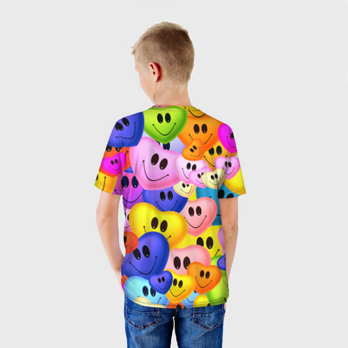 Детская футболка 3D с принтом Улыбка любви, вид сзади #2