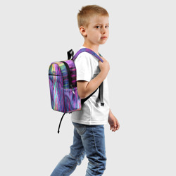 Рюкзак с принтом Размазанная краска для ребенка, вид сзади №1. Цвет основы: белый