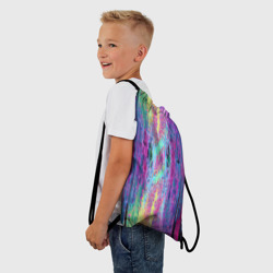 Рюкзак с принтом Размазанная краска для любого человека, вид спереди №2. Цвет основы: белый