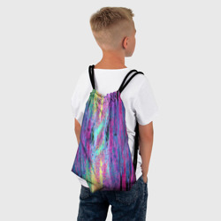 Рюкзак с принтом Размазанная краска для любого человека, вид спереди №3. Цвет основы: белый