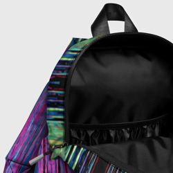 Рюкзак с принтом Размазанная краска для ребенка, вид на модели спереди №4. Цвет основы: белый