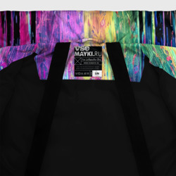 Куртка с принтом Размазанная краска для женщины, вид на модели спереди №5. Цвет основы: черный