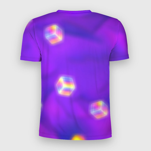 Мужская футболка 3D Slim с принтом Among us geometry game, вид сзади #1