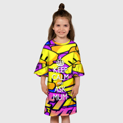 Детское платье 3D Сохранять спокойствие, спросить маму: roblox dab - фото 2