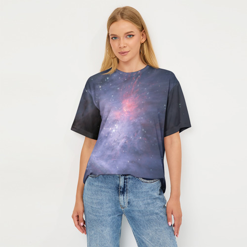 Женская футболка oversize 3D Космические брызги, цвет 3D печать - фото 5