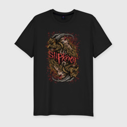 Мужская футболка хлопок Slim Slipknot - goat demon