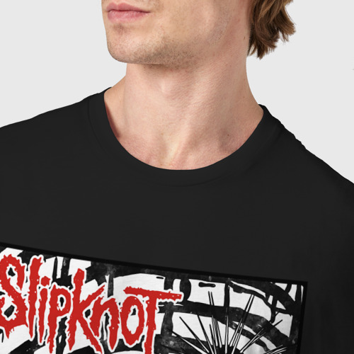 Мужская футболка хлопок Slipknot - all comix style , цвет черный - фото 6