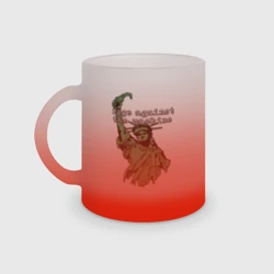 Кружка матовая стеклянная Rage Against - statue of liberty